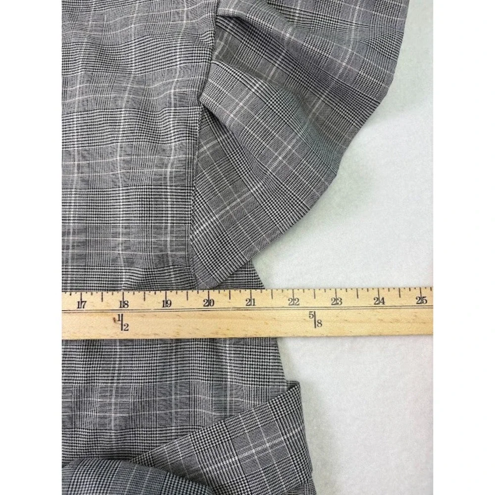 Worthington Women's Career Wear Top‎ Sz XXL Herringbone Plaid Ruffled Sleeve